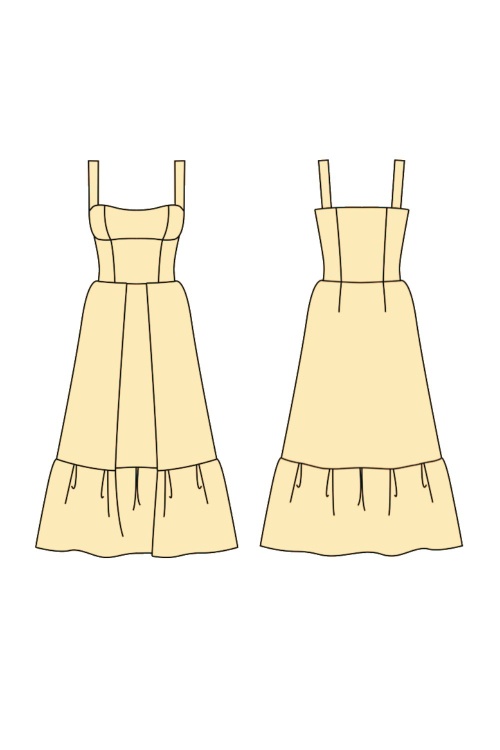 Выкройка приталенного сарафана с оборкой_normal