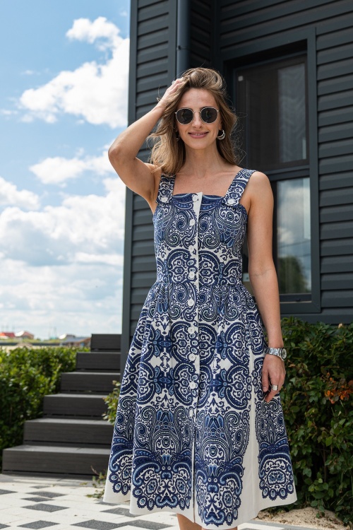 Выкройка сарафана на пуговицах. Курортная коллекция «Облака»_normal