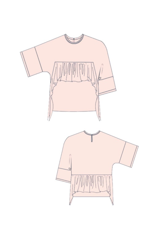 Выкройка свободной блузы с воланом_normal